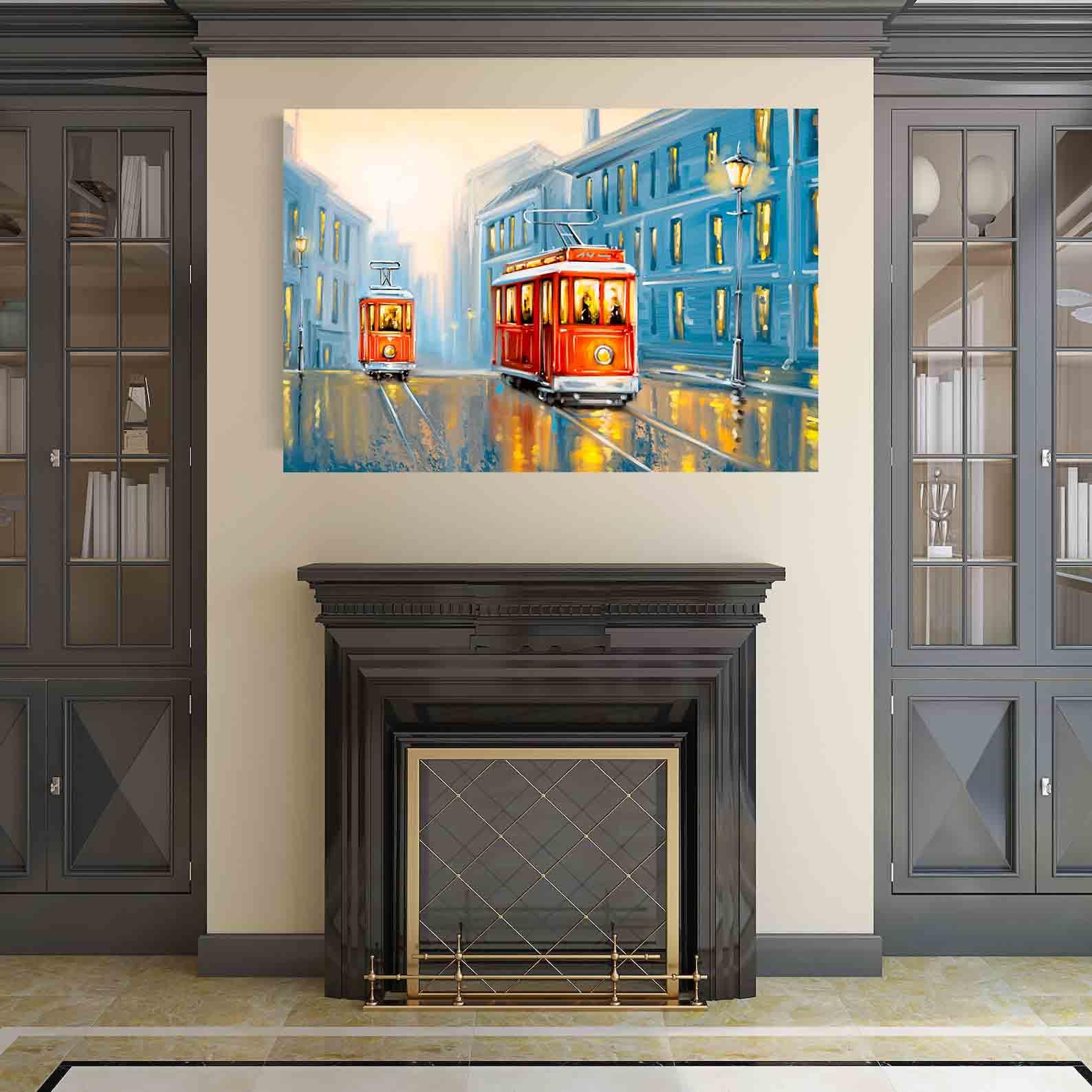Leinwandbild - Alte Straßenbahn