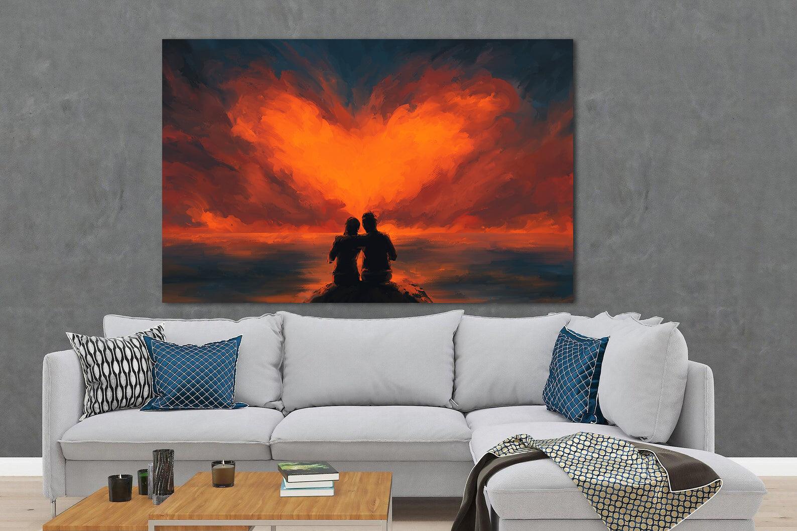 Tablou Canvas - Inima pe cer