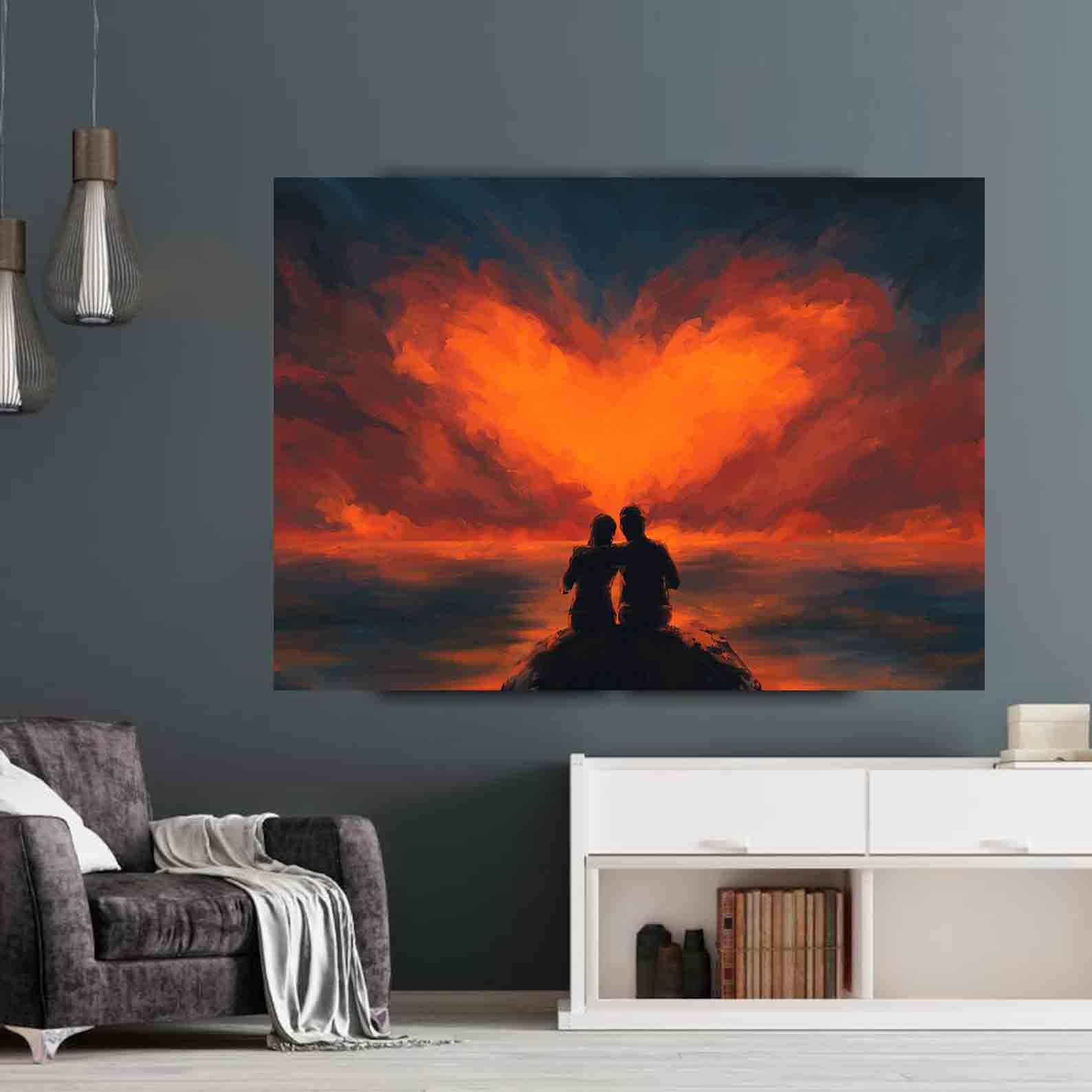 Tablou Canvas - Inima pe cer