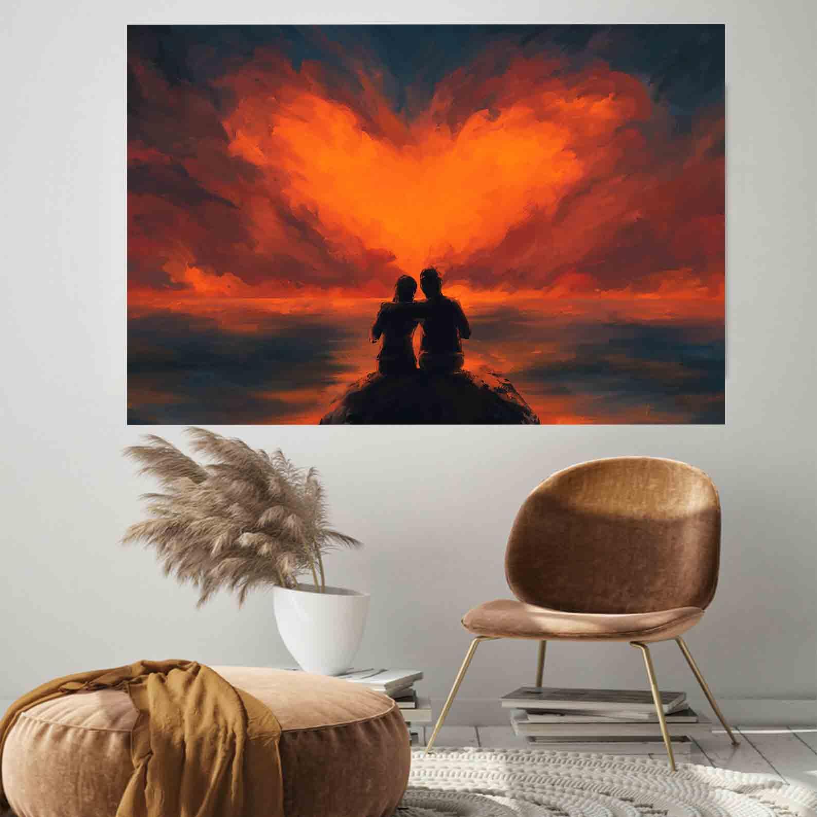 Tablou Canvas - Inima pe cer