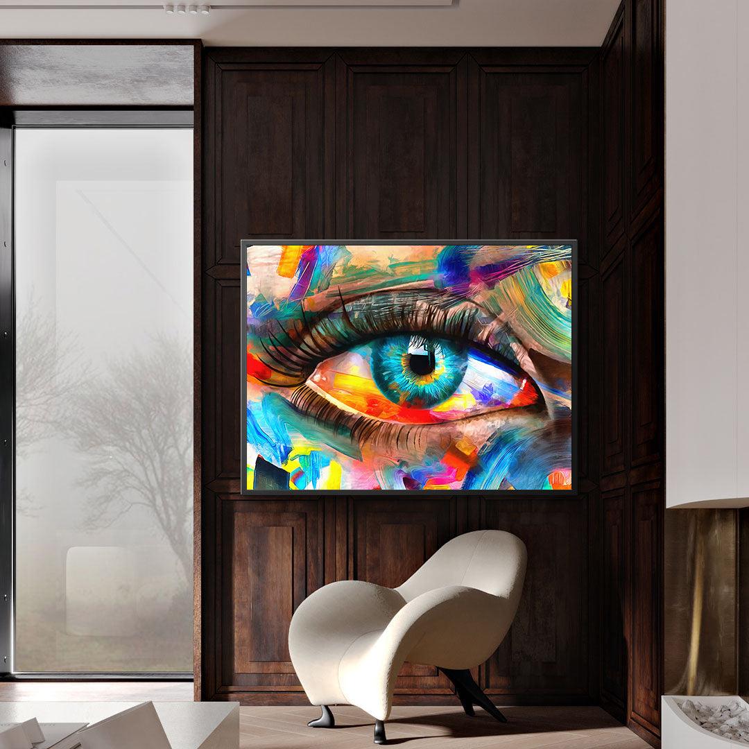 Leinwandbild - Farbiges Auge