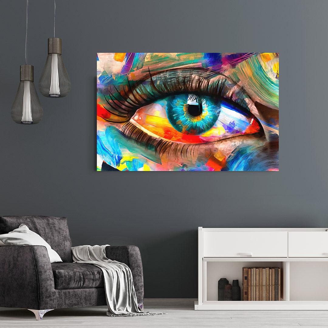 Leinwandbild - Farbiges Auge