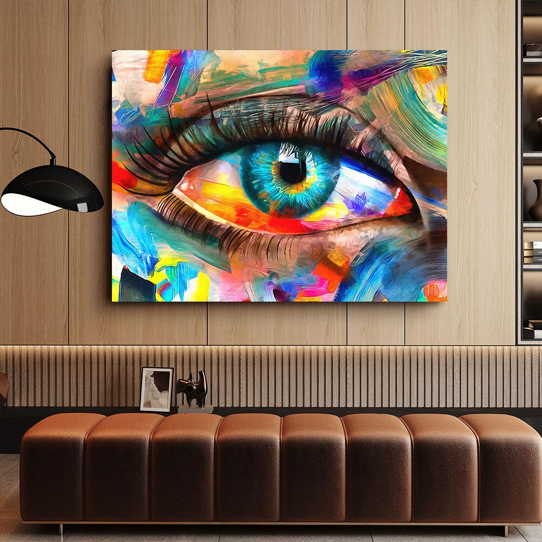 Leinwandbild - Farbiges Auge