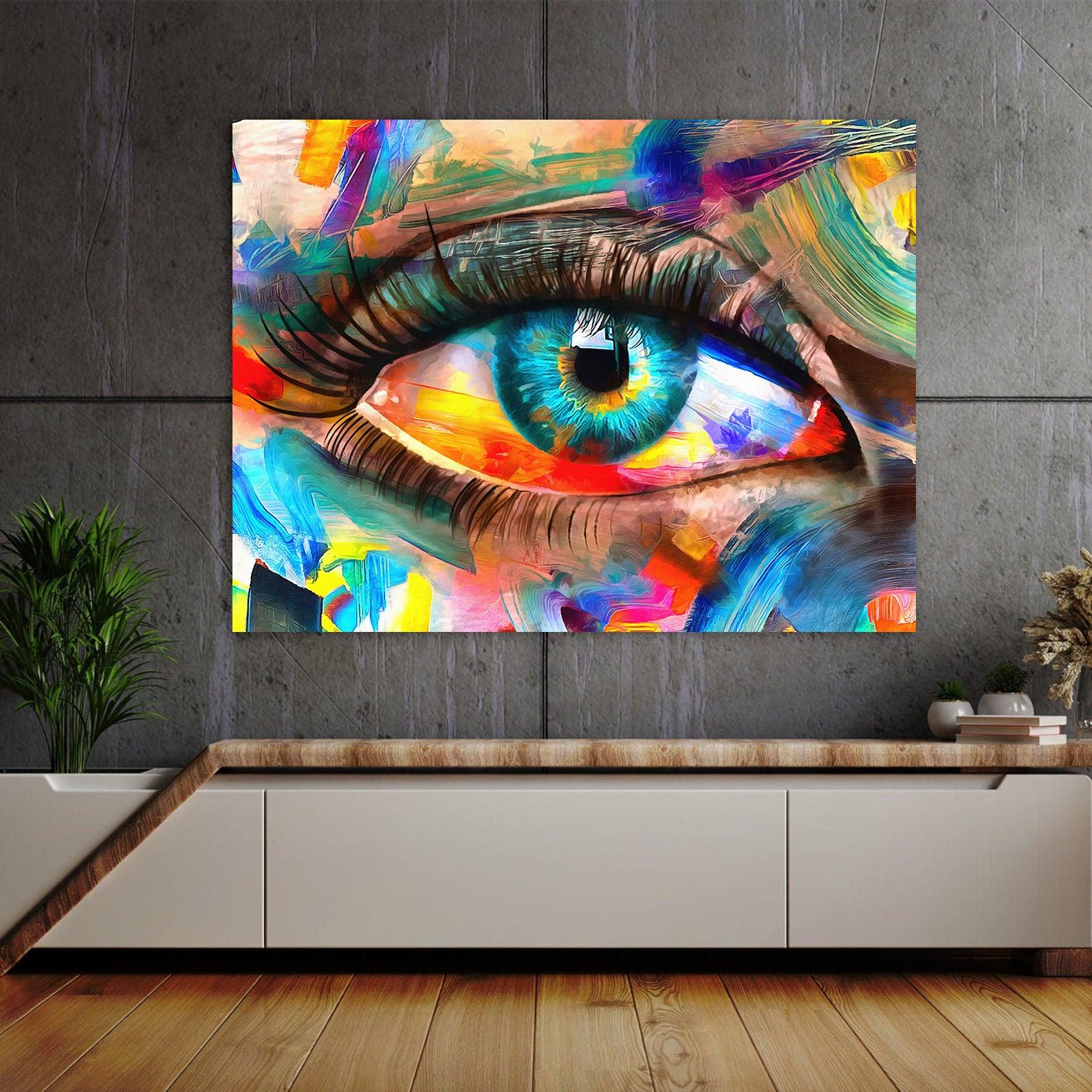 Leinwandbild - Farbiges Auge