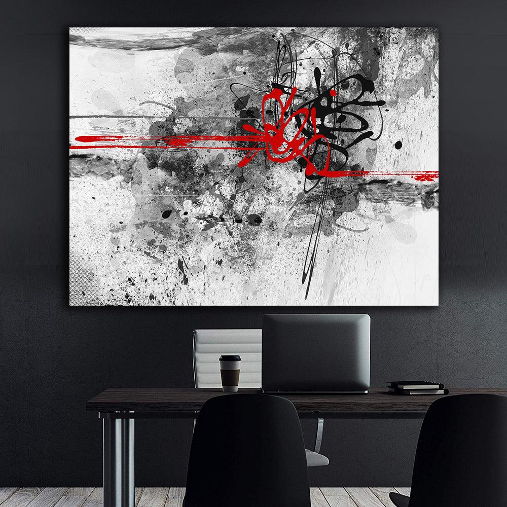 Leinwandgemälde - Rot und Schwarz Abstrakt