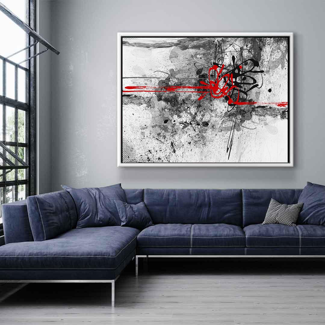 Leinwandgemälde - Rot und Schwarz Abstrakt