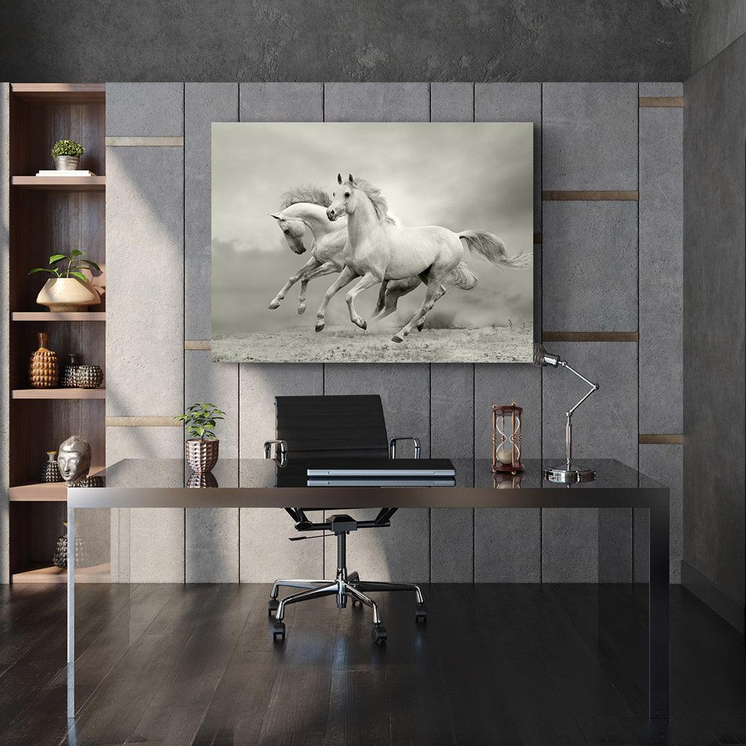Leinwandbild - Weiße Pferde