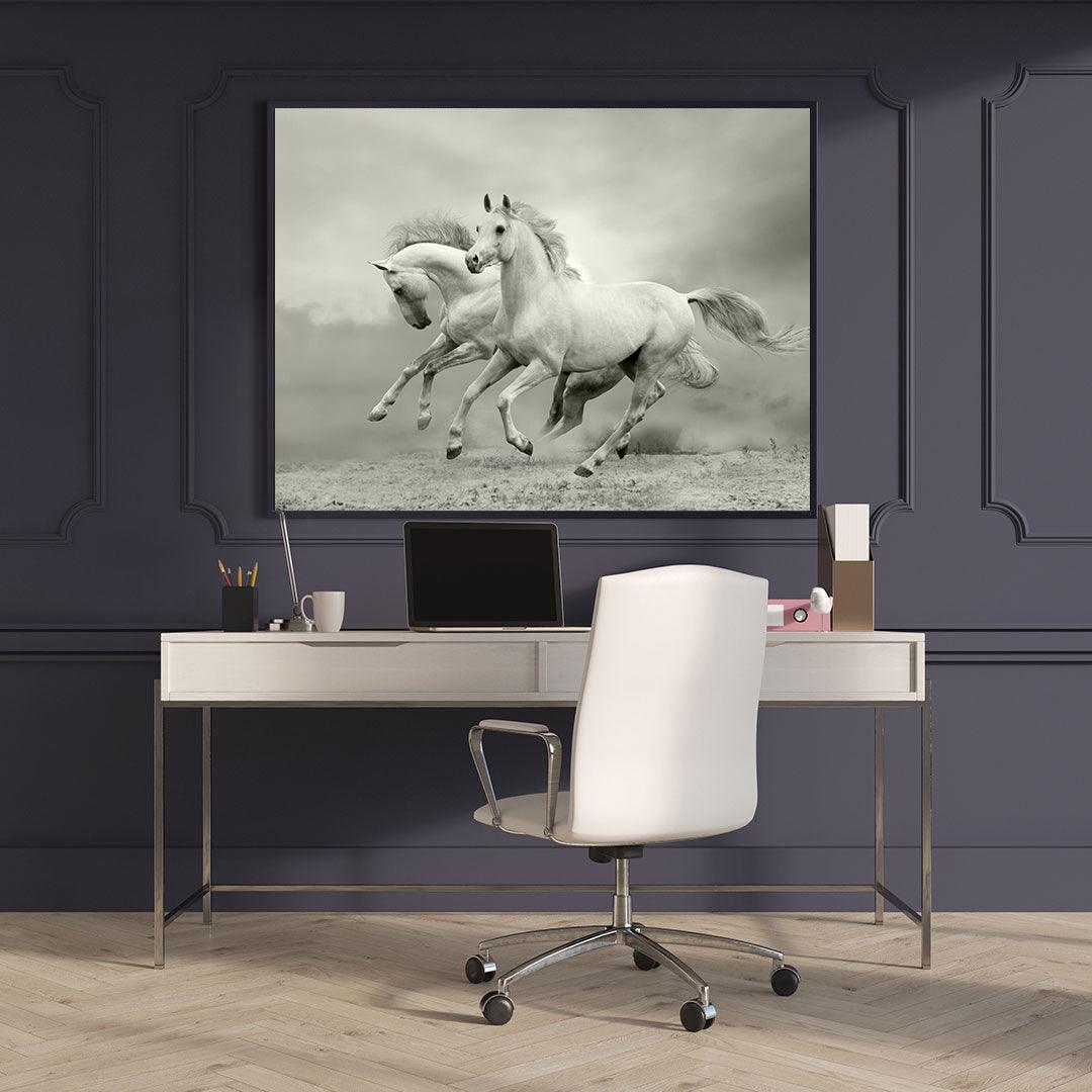 Leinwandbild - Weiße Pferde