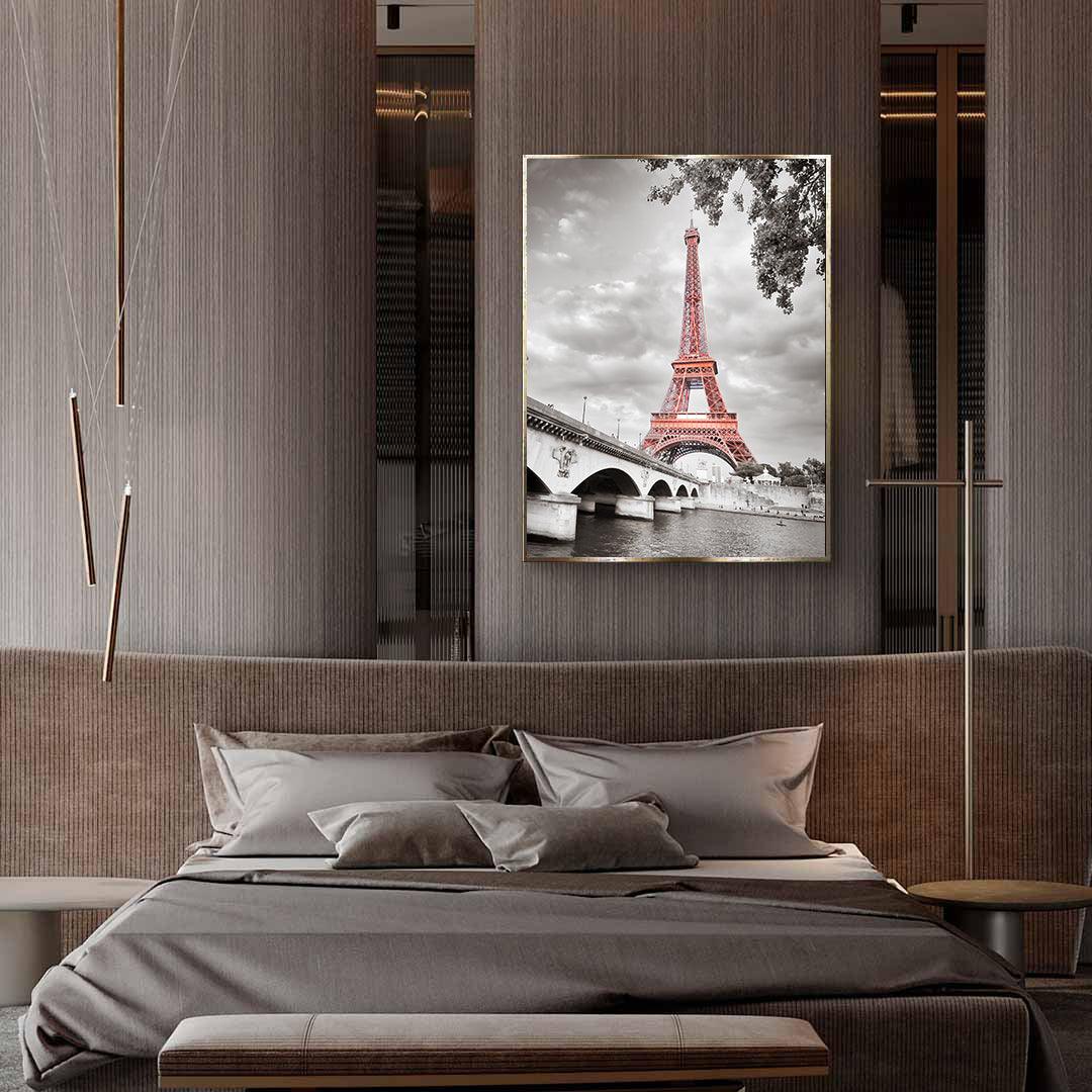 Tableau sur toile - Tour Eiffel en noir et blanc