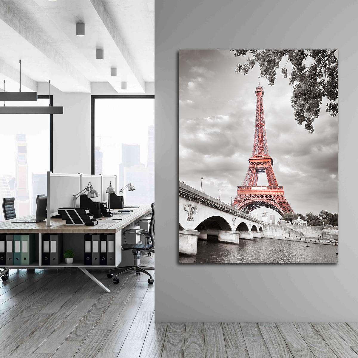 Tableau sur toile - Tour Eiffel en noir et blanc