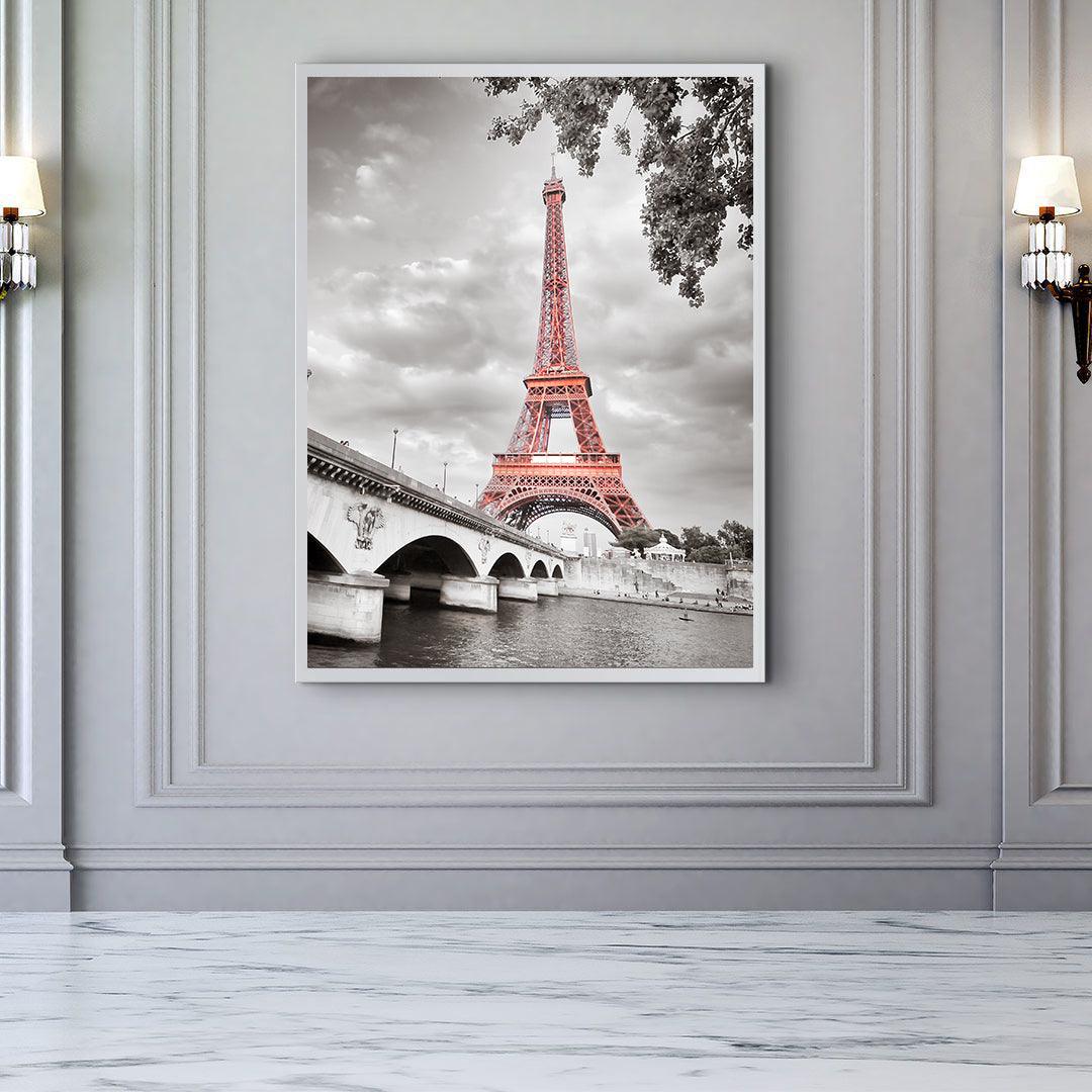 Tableau sur toile - Tour Eiffel en noir et blanc