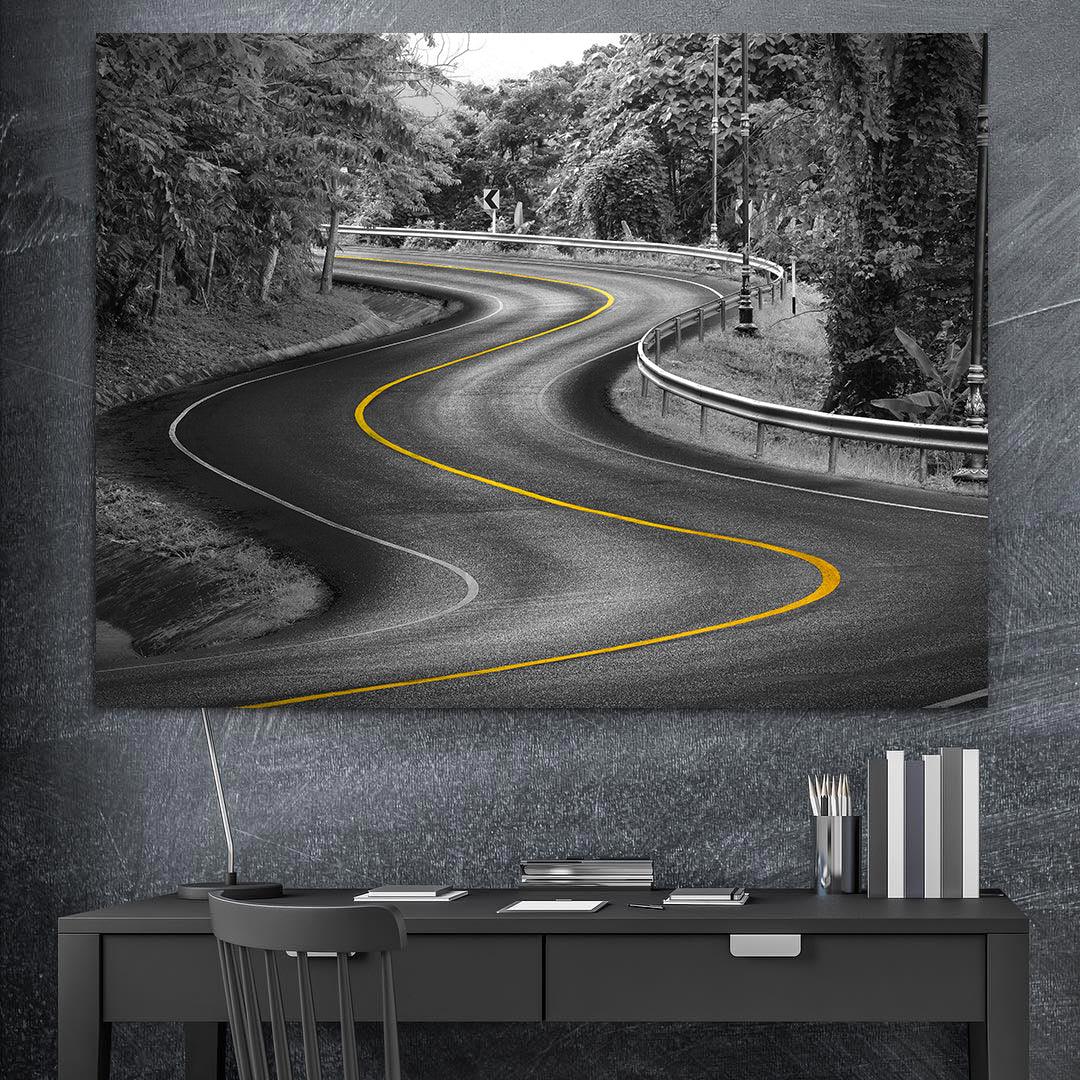 Leinwandbild - Gelbe Kurve