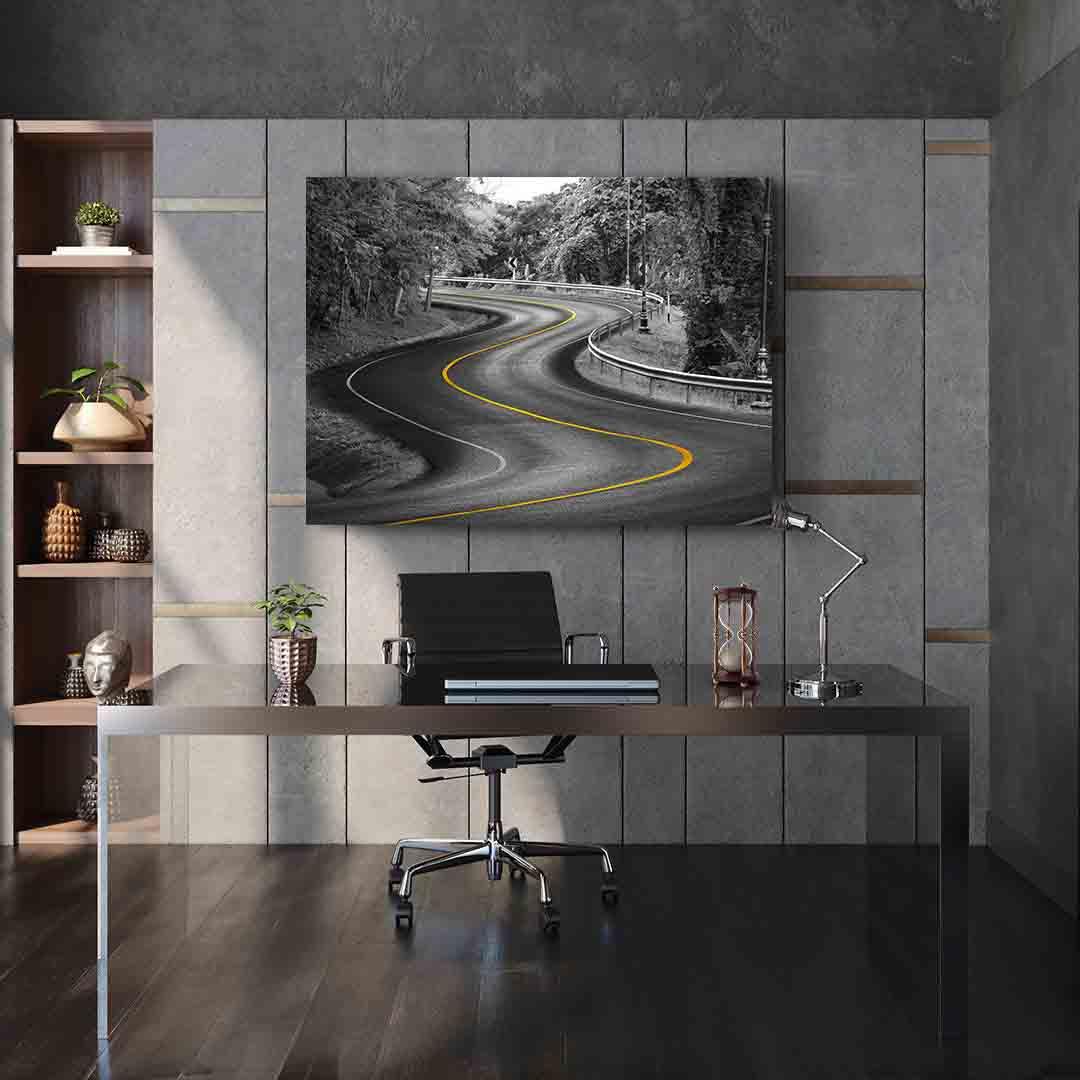 Leinwandbild - Gelbe Kurve