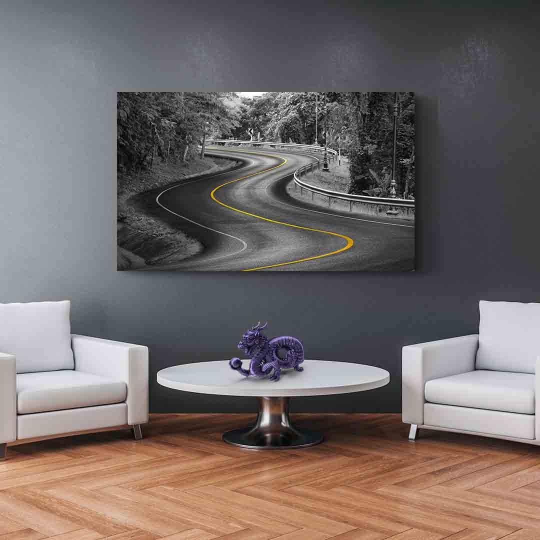 Leinwandbild - Gelbe Kurve