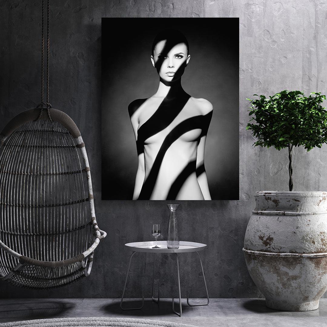 Peinture sur toile - Femme nue avec une ombre sur son corps