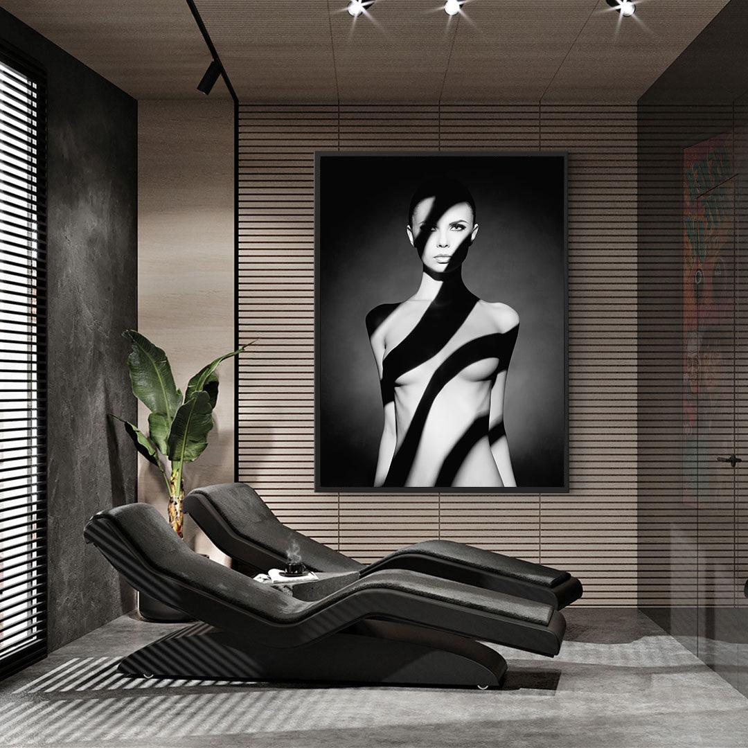 Peinture sur toile - Femme nue avec une ombre sur son corps