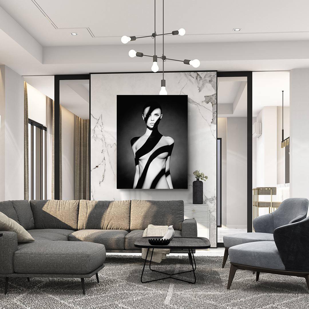 Peinture sur toile - Femme nue avec une ombre sur son corps