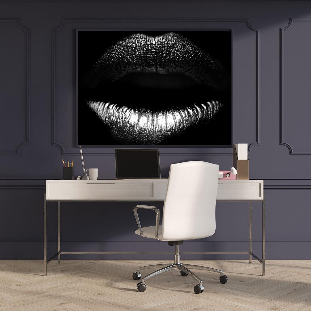 Tablou Canvas - Buze alb-negru