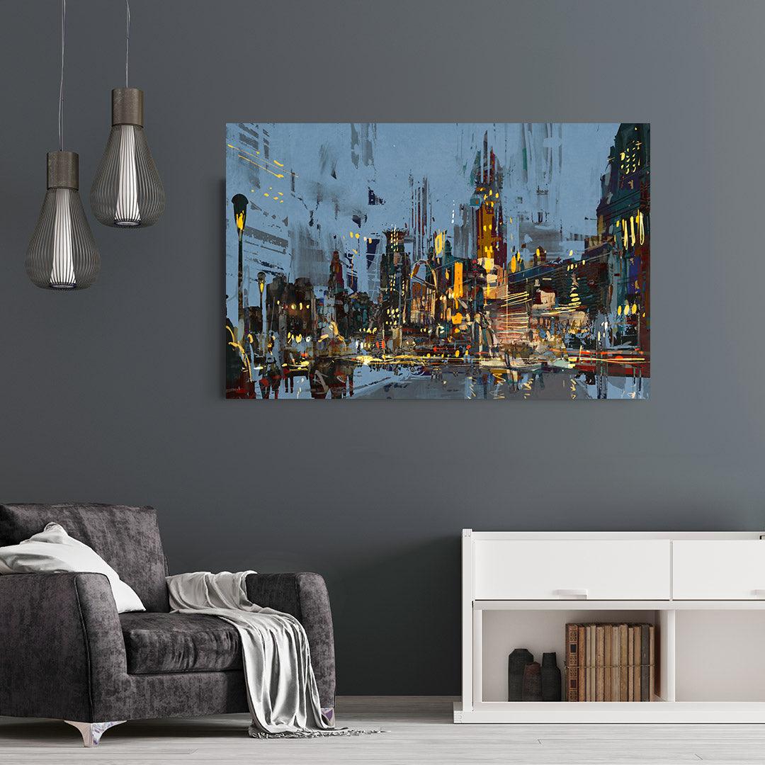 Leinwandgemälde - Nachtstadt