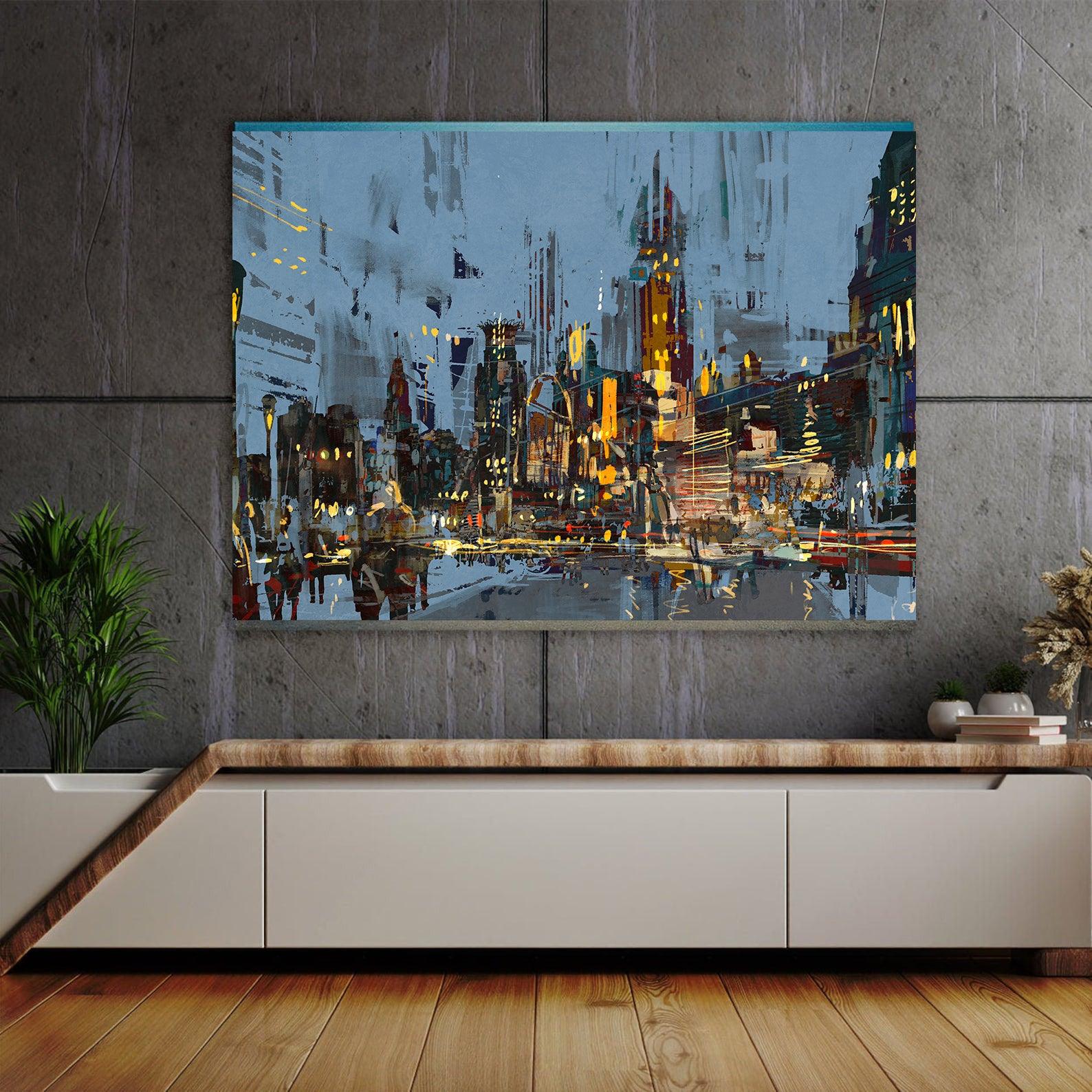 Leinwandgemälde - Nachtstadt