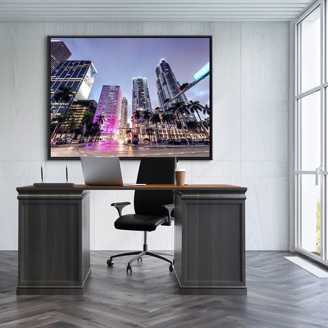 Leinwandgemälde - Miami bei Nacht