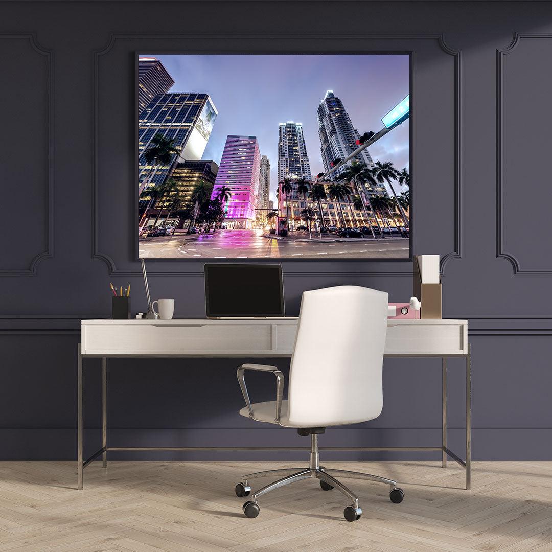 Leinwandgemälde - Miami bei Nacht