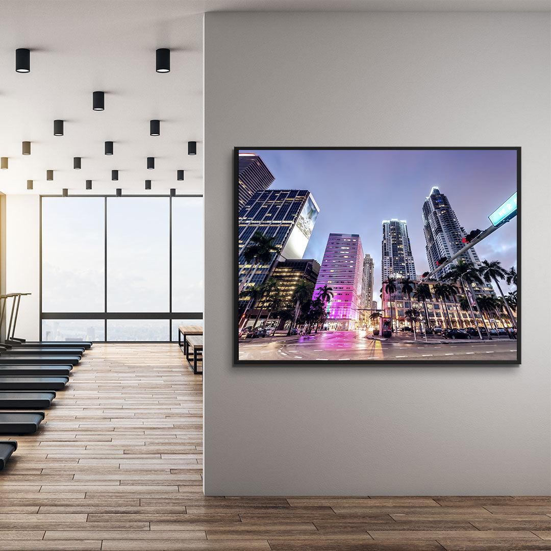 Leinwandgemälde - Miami bei Nacht