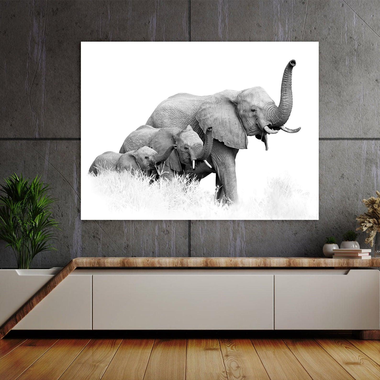 Leinwandbild - Drei Elefanten
