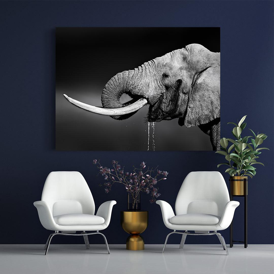 Peinture sur toile - Portrait d'éléphant