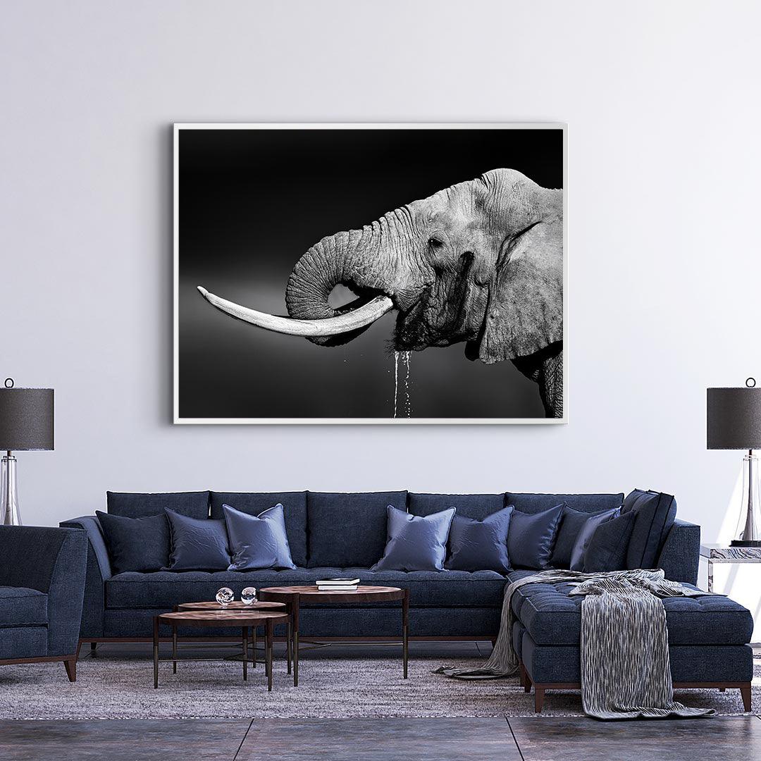 Peinture sur toile - Portrait d'éléphant