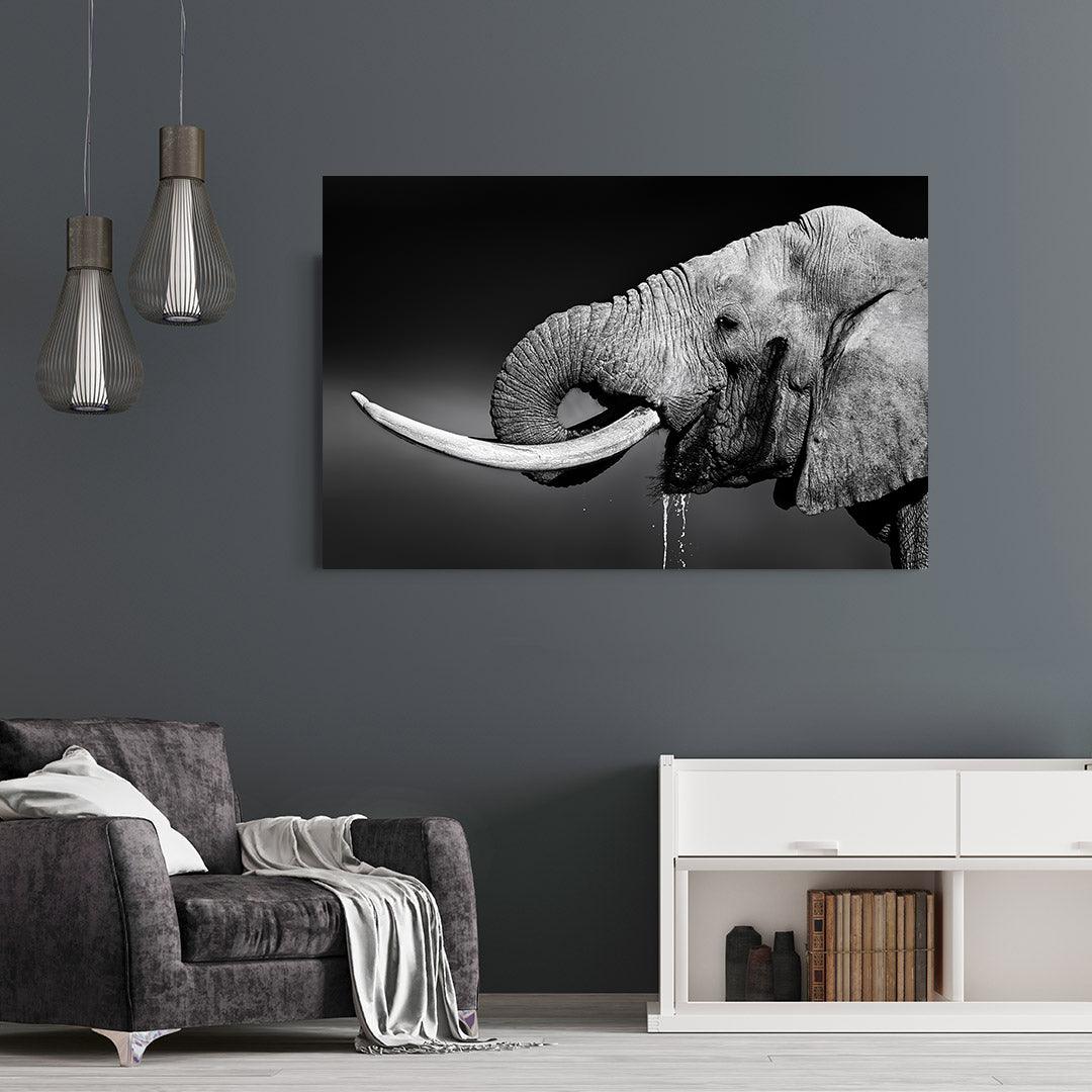 Peinture sur toile - Portrait d'éléphant