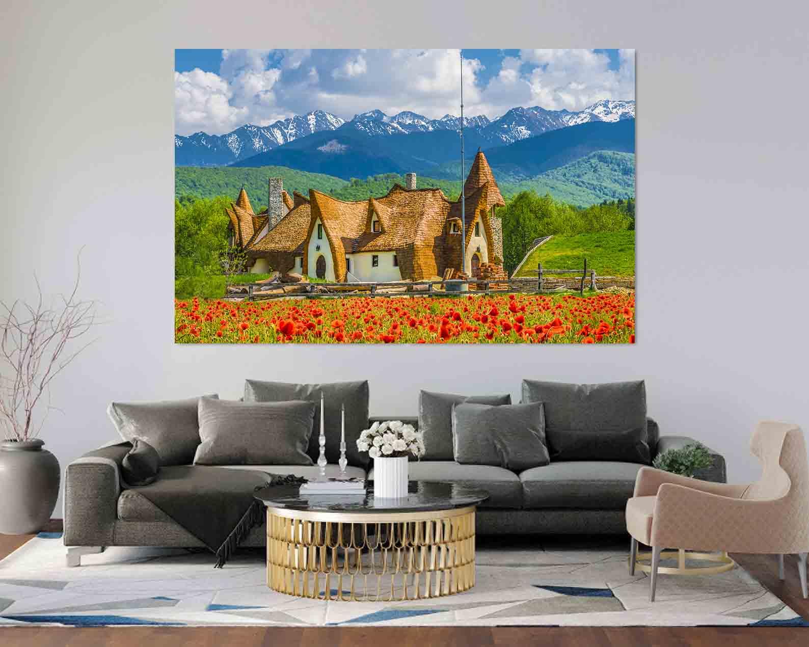Leinwandbild - Das Lehmschloss im Tal der Feen