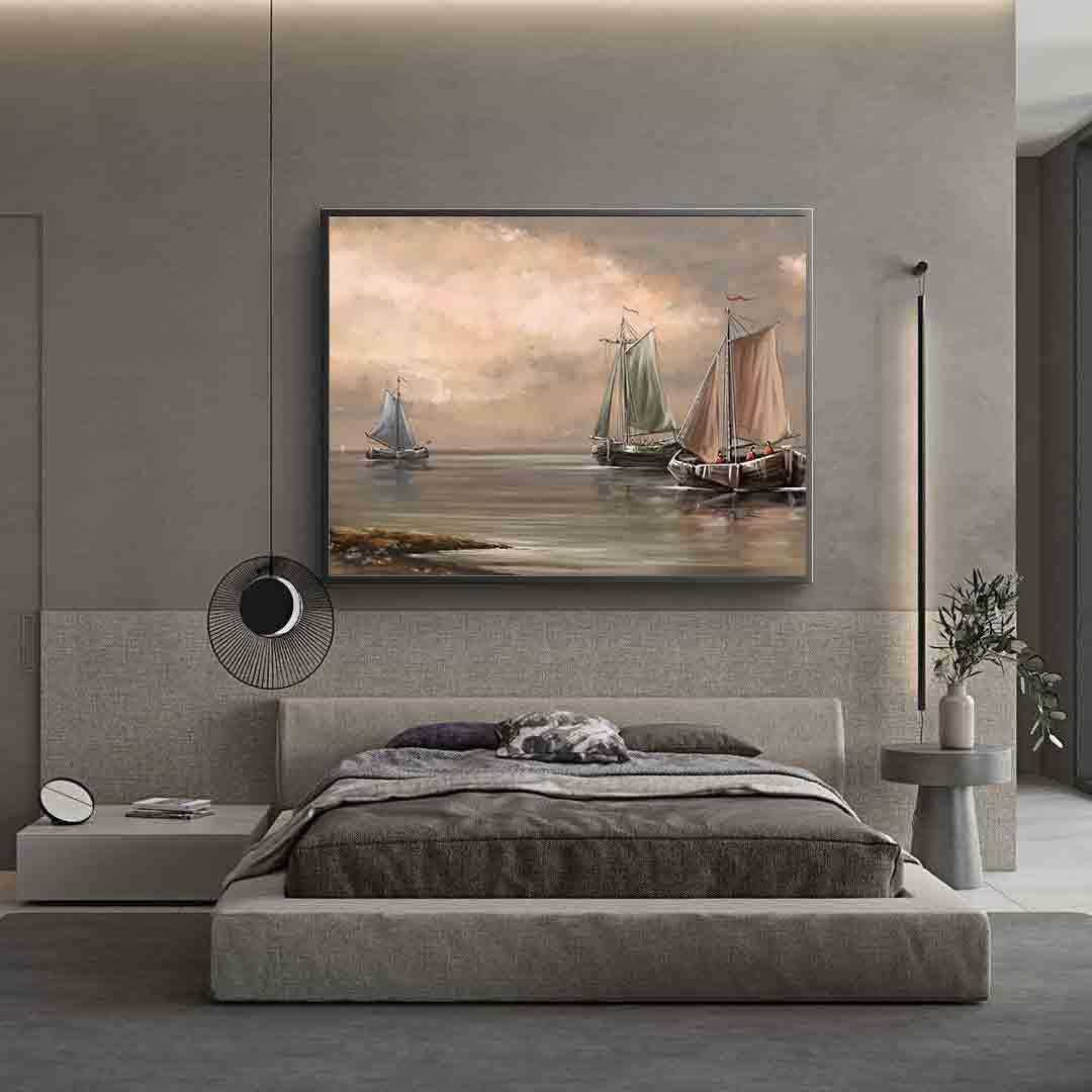 Leinwandgemälde - Segelboote auf See