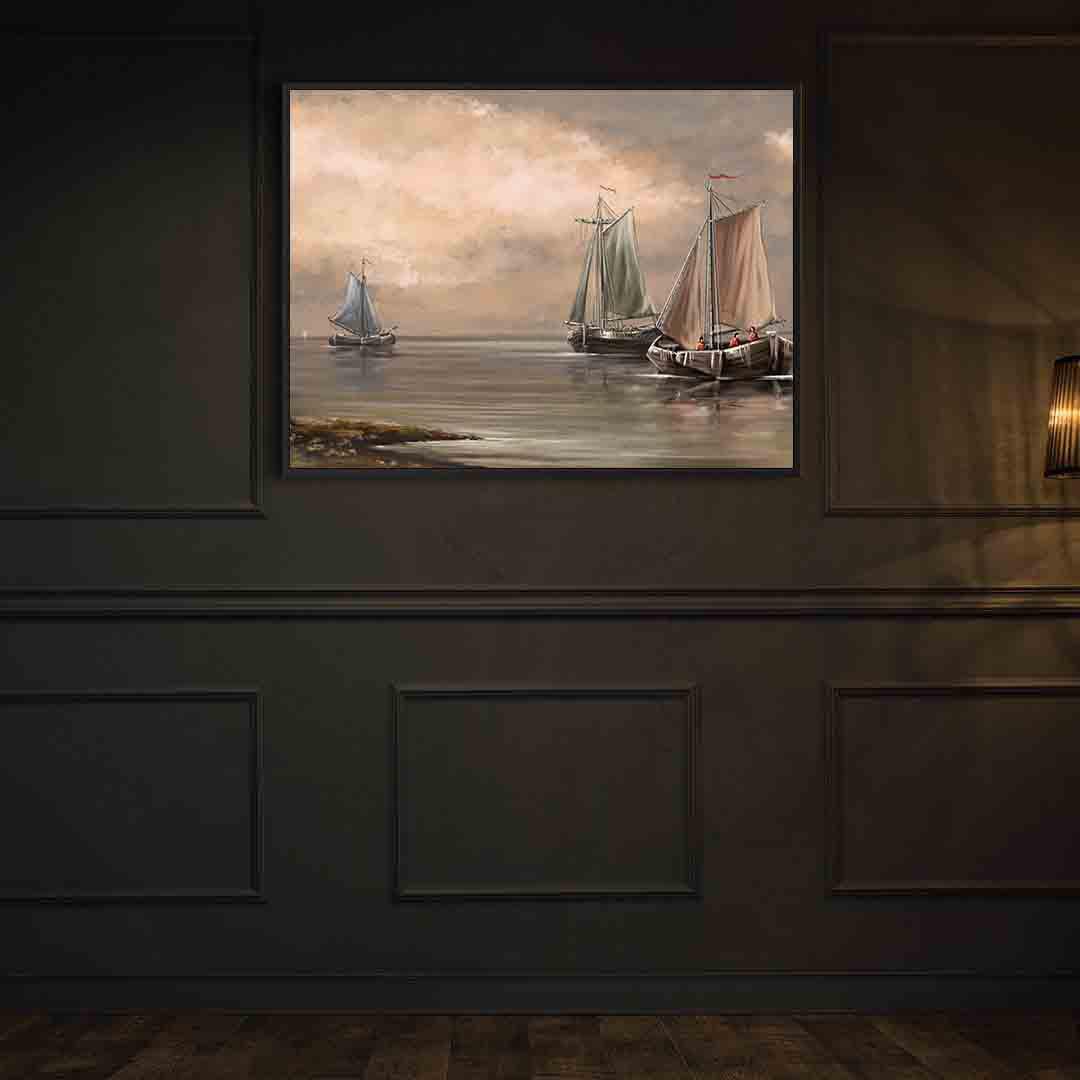 Leinwandgemälde - Segelboote auf See