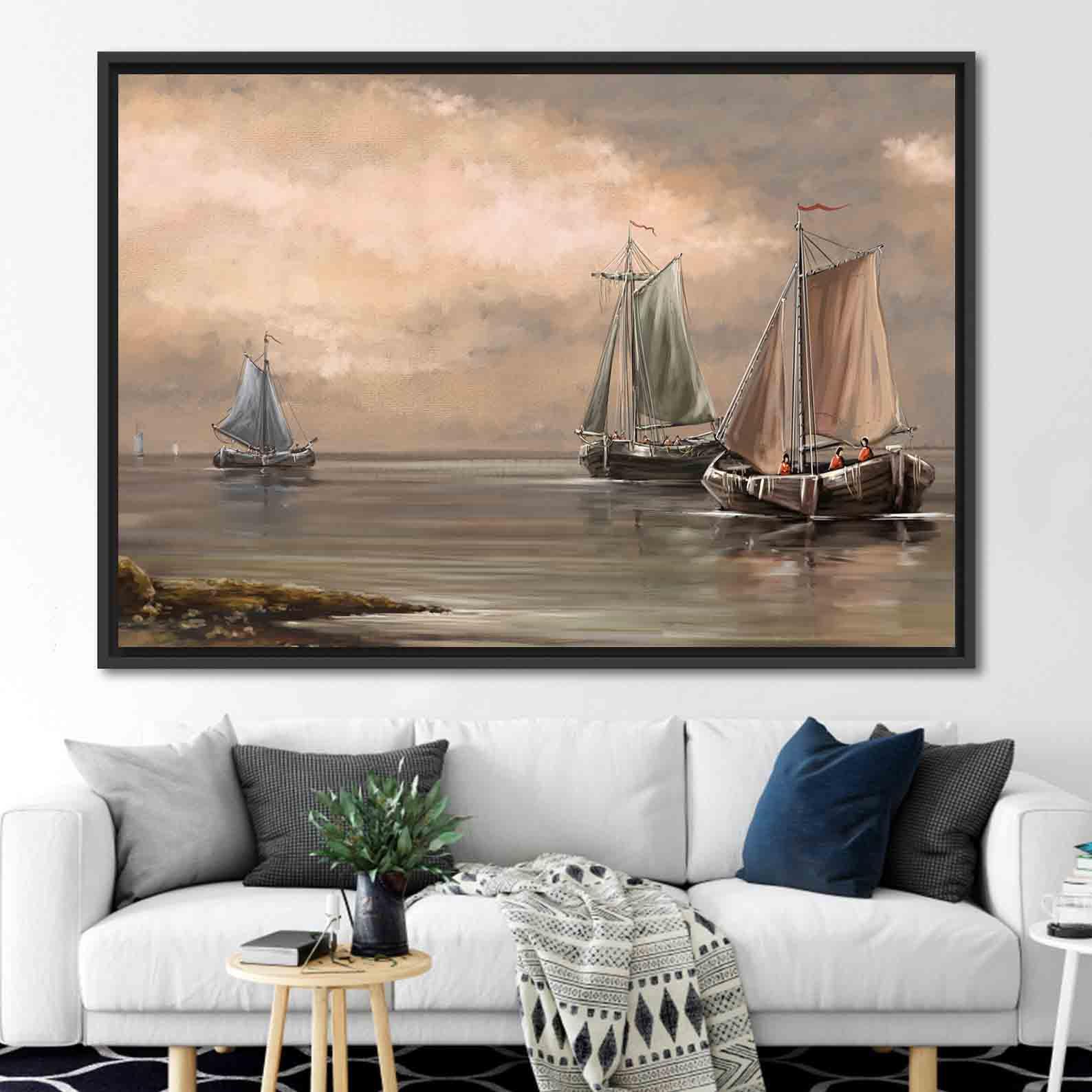 Leinwandgemälde - Segelboote auf See