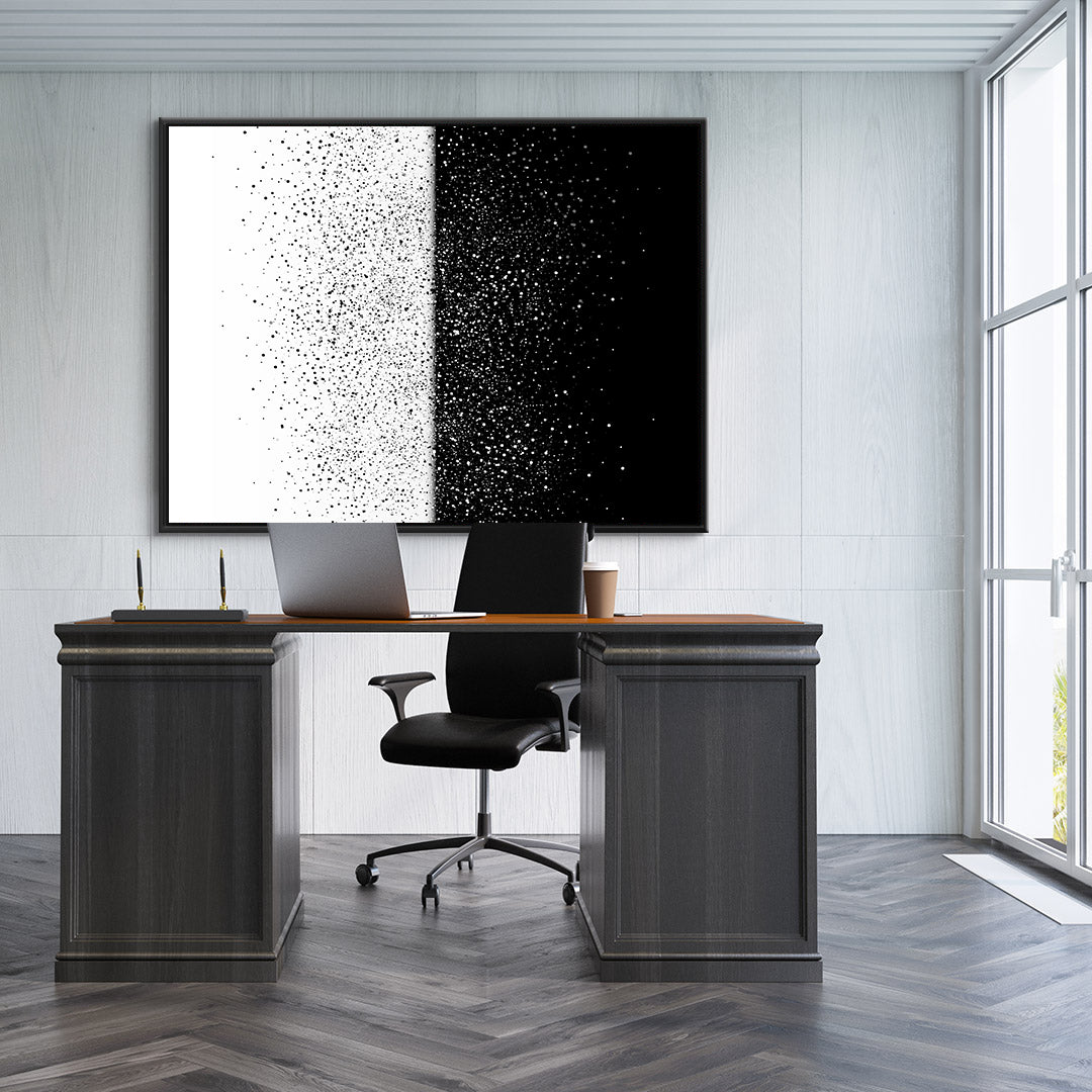 Peinture sur toile - Abstrait en noir et blanc