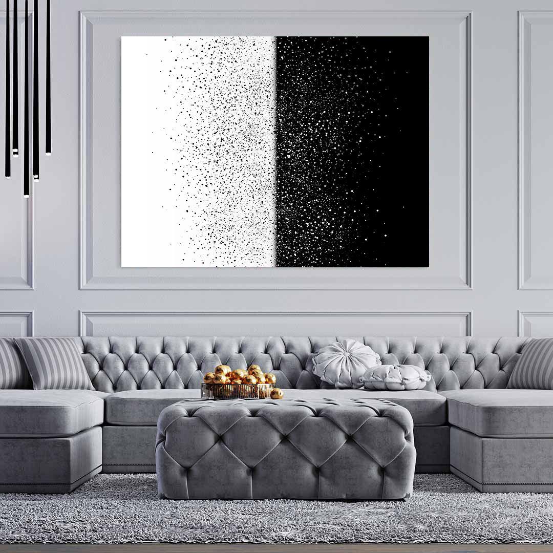 Peinture sur toile - Abstrait en noir et blanc