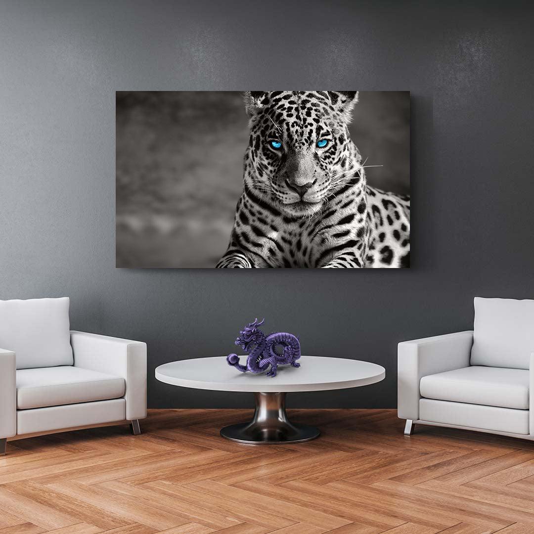 Peinture sur toile - Léopard aux yeux bleus