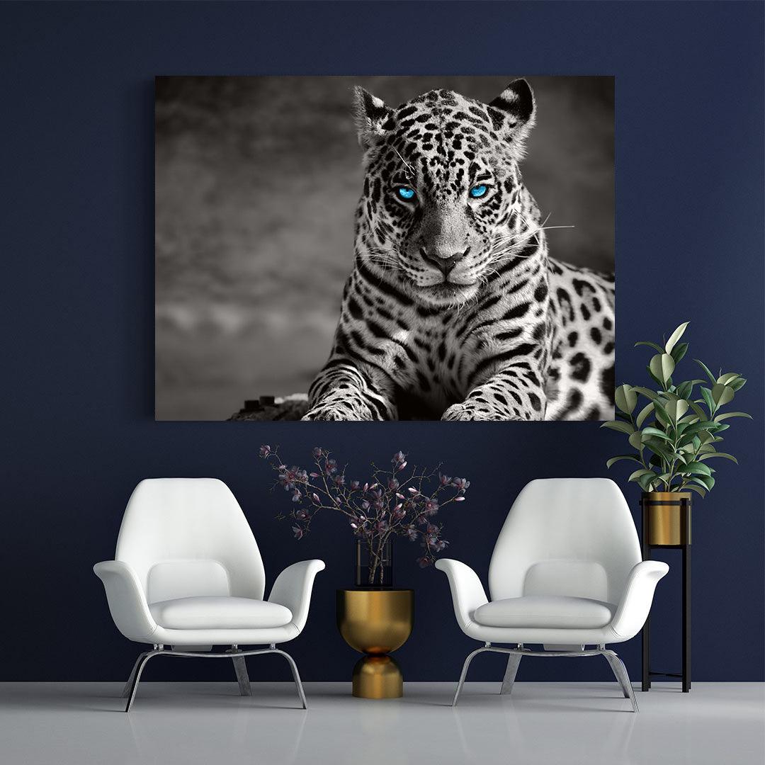 Peinture sur toile - Léopard aux yeux bleus