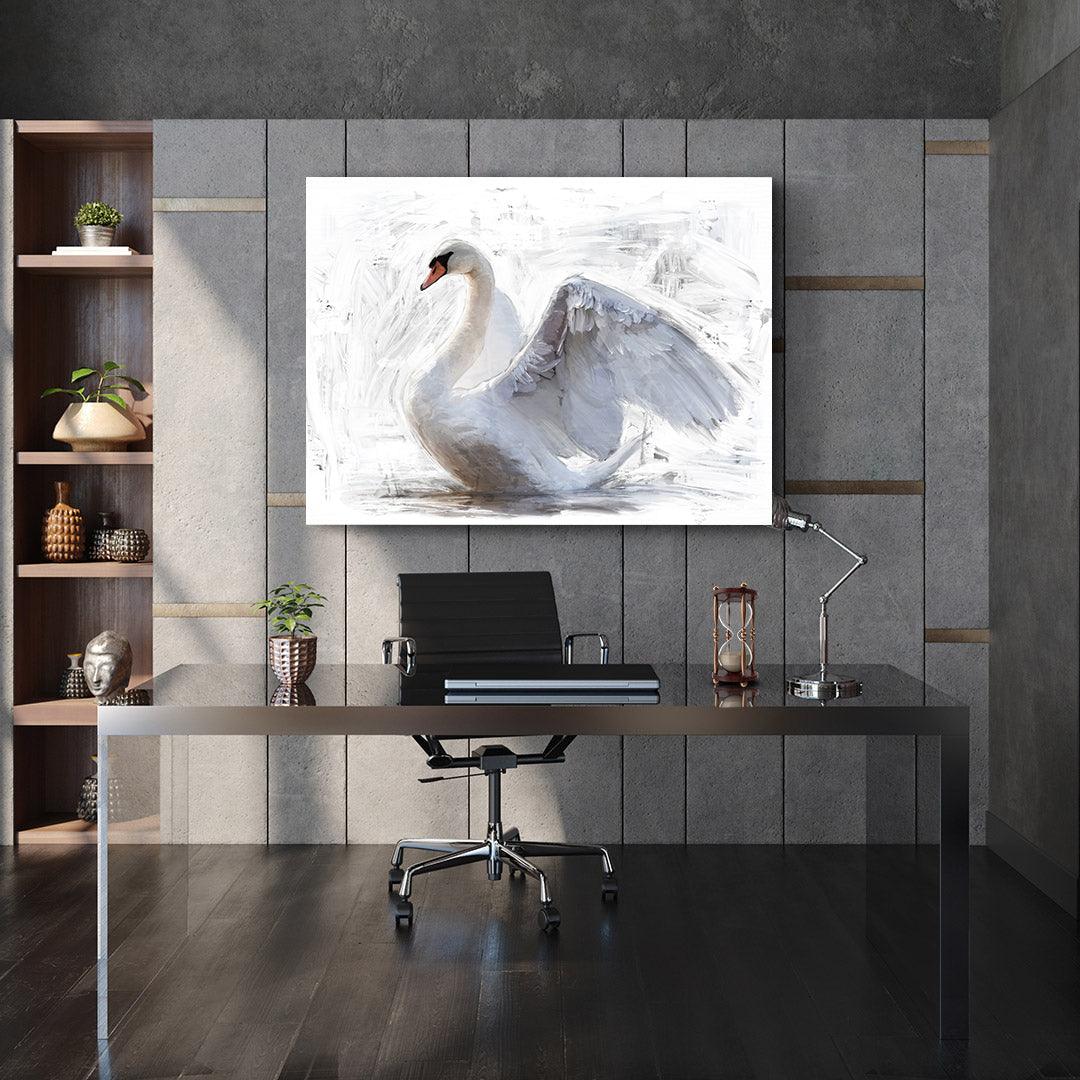 Leinwandbild - Weißer Schwan