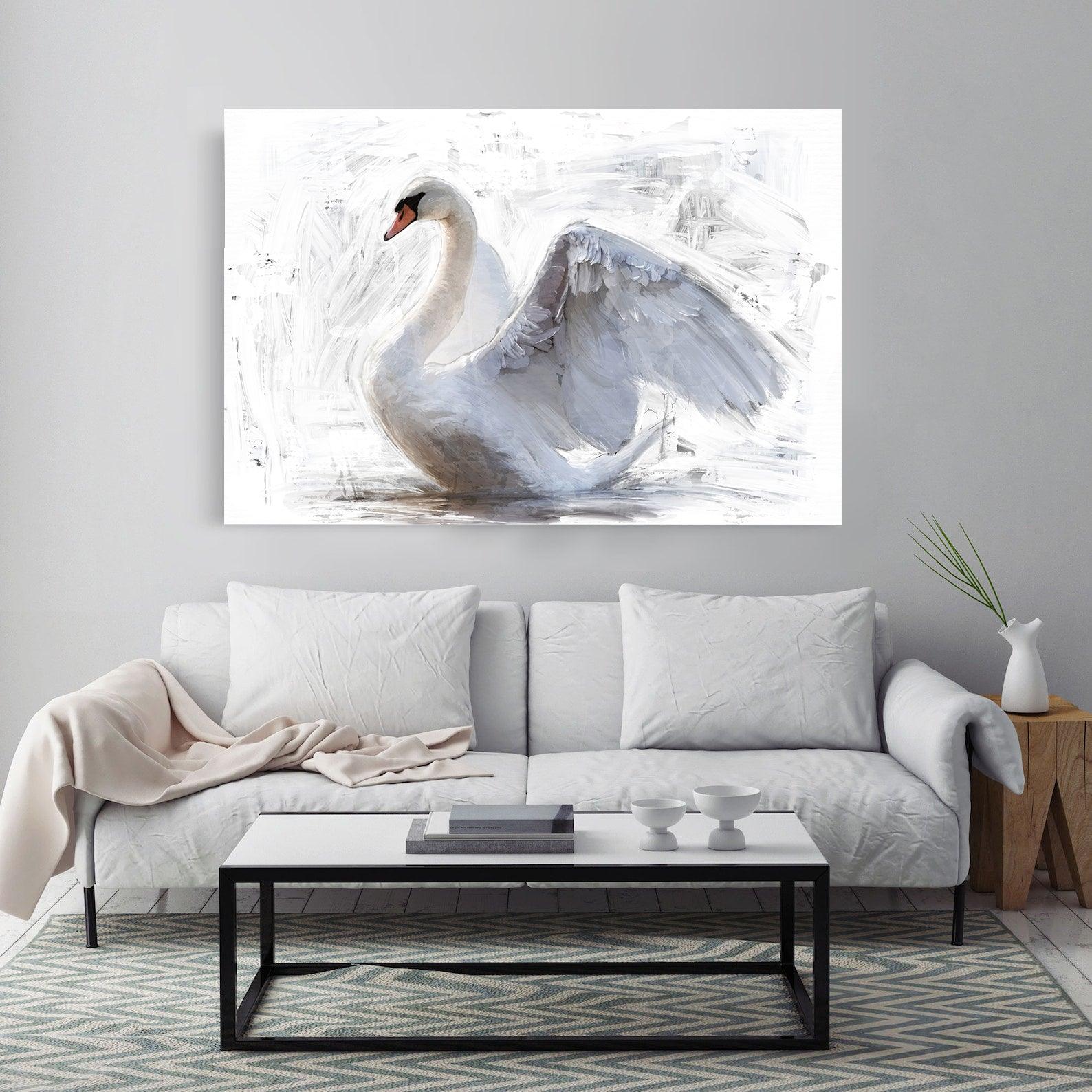 Leinwandbild - Weißer Schwan