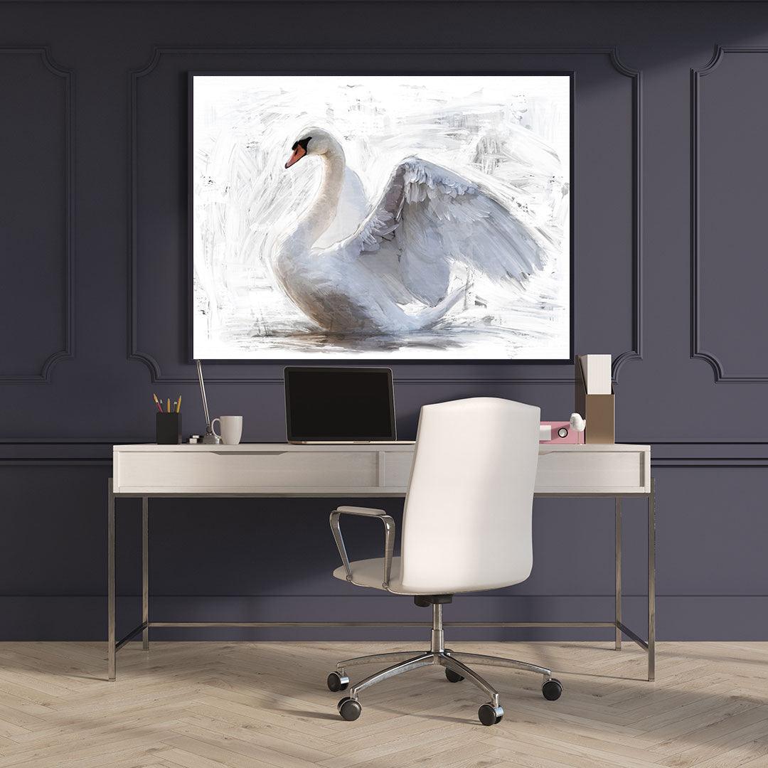 Leinwandbild - Weißer Schwan