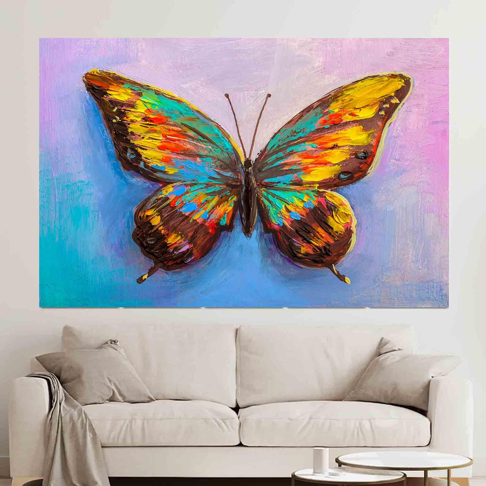 Leinwandgemälde - Bunter Schmetterling