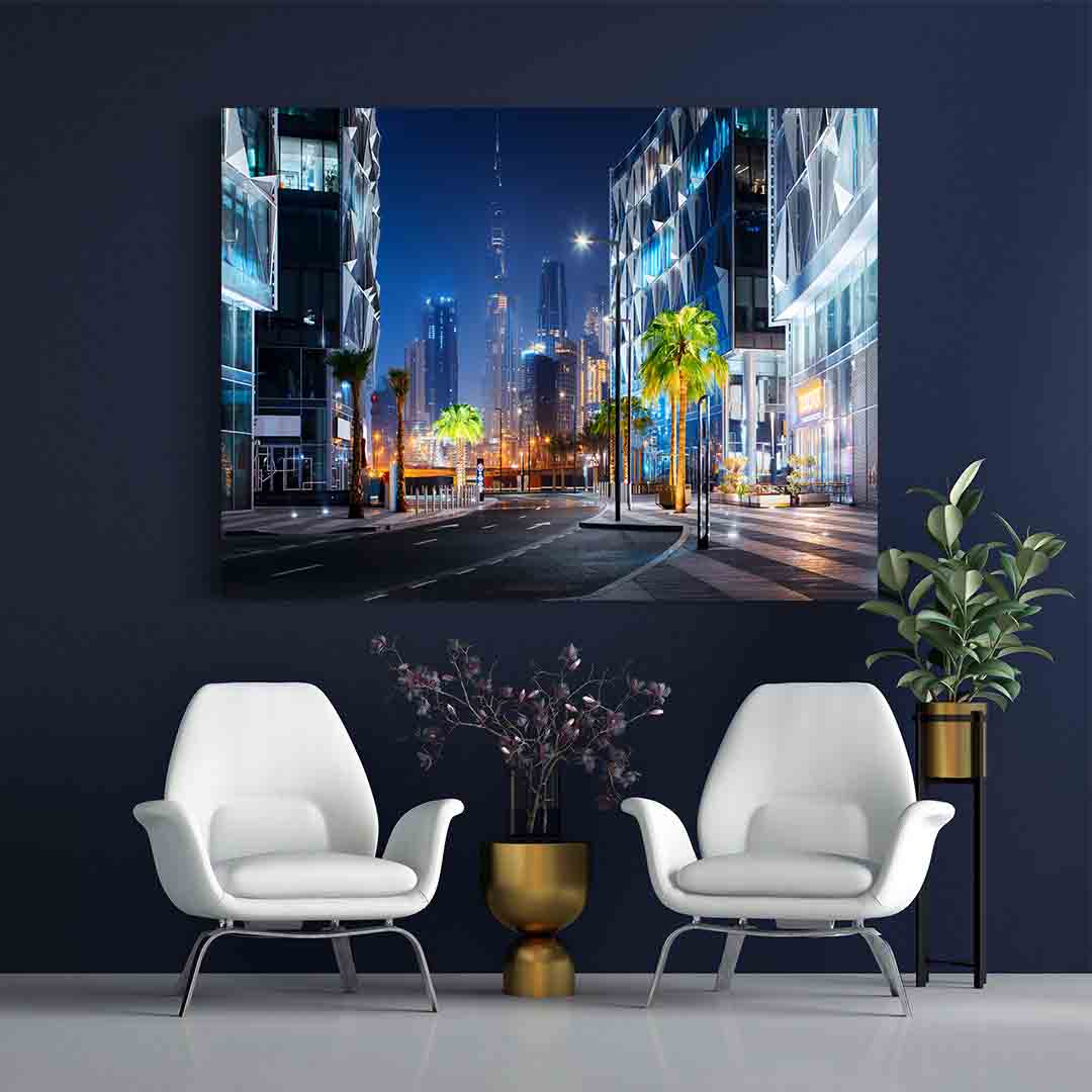 Leinwandgemälde - Dubai bei Nacht