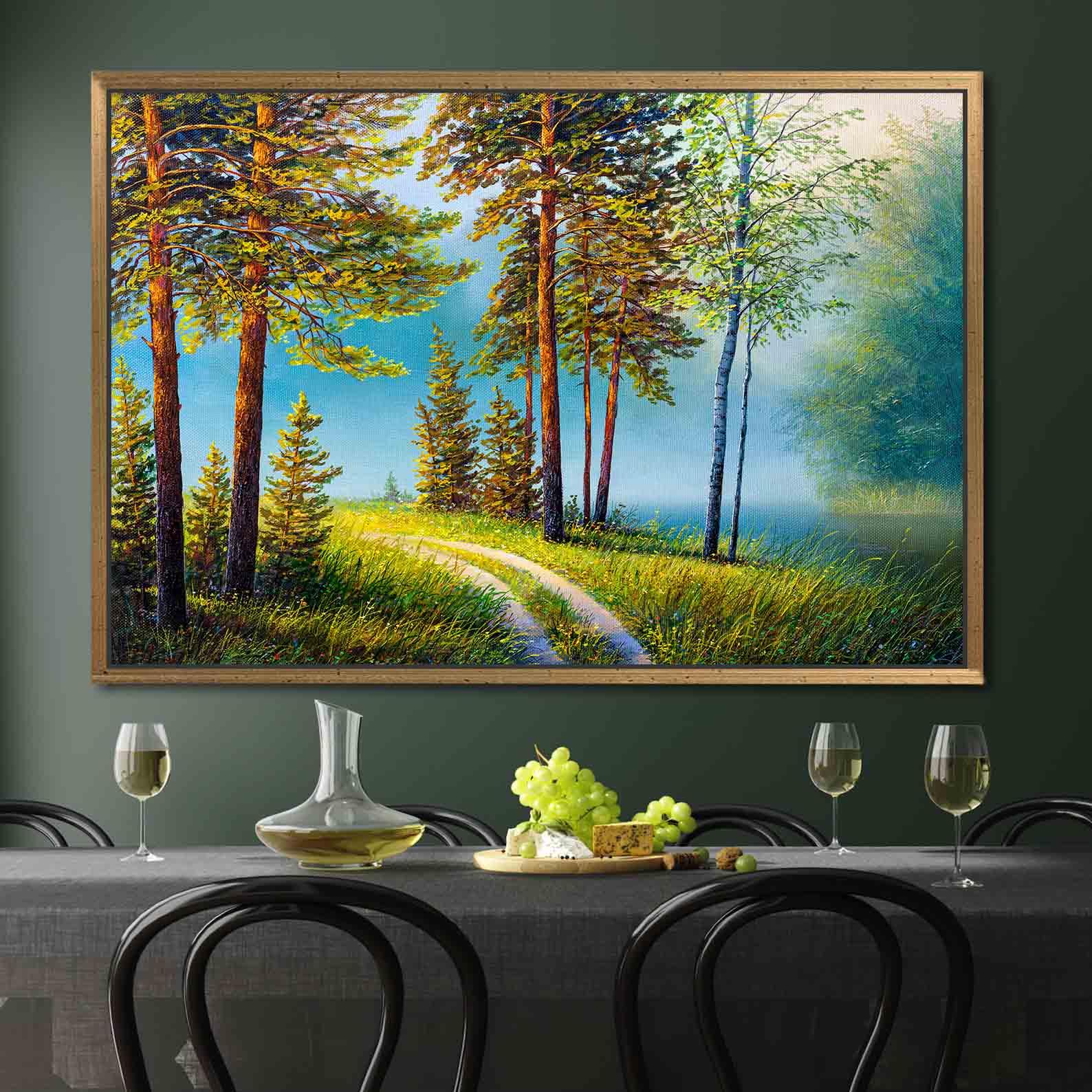 Leinwandbild - Sommerlandschaft Wald