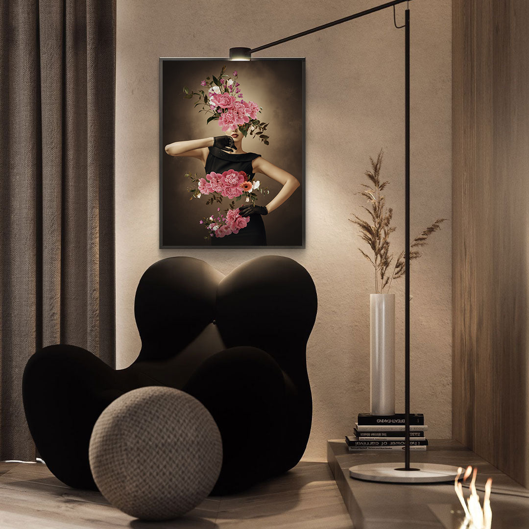 Peinture sur toile - Femme aux fleurs