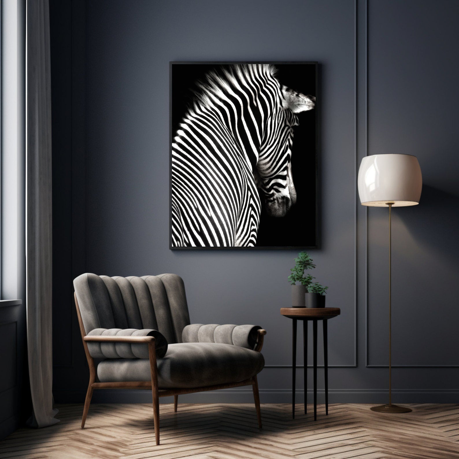 Leinwandgemälde - Schwarz-weißes Zebra