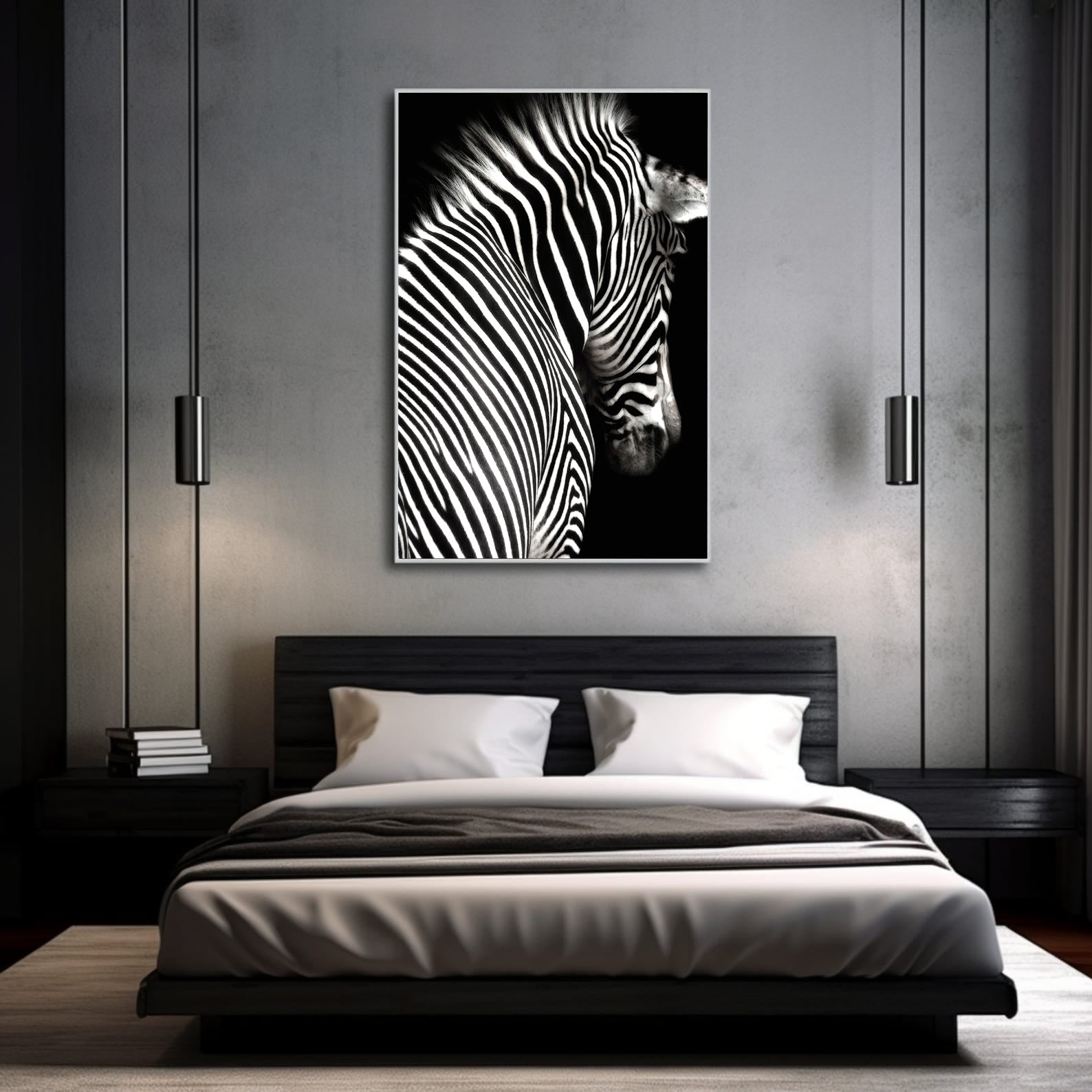 Leinwandgemälde - Schwarz-weißes Zebra