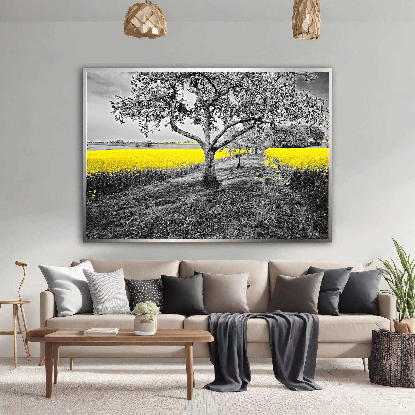 Leinwandbild - Feld mit Blumen