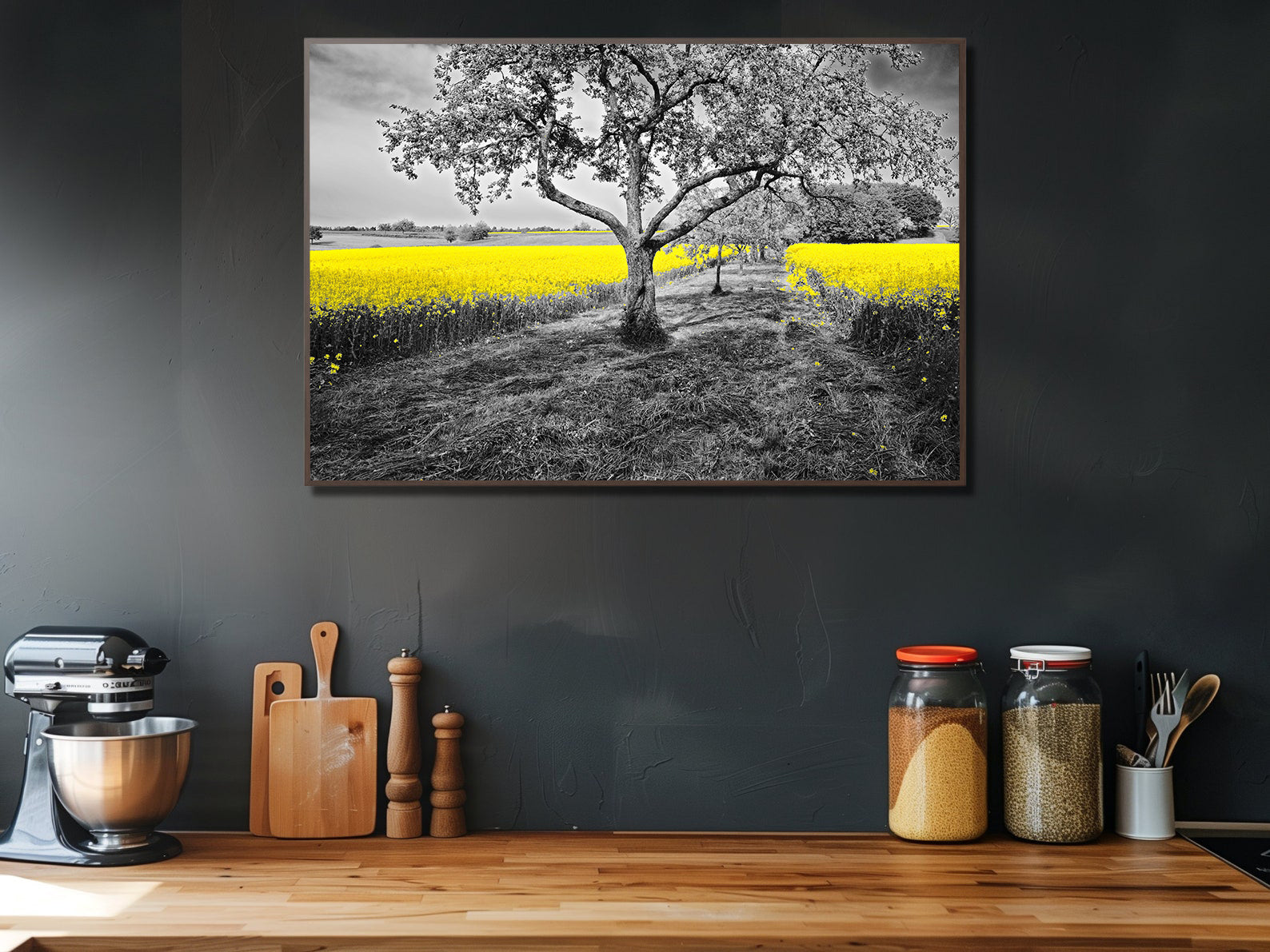 Leinwandbild - Feld mit Blumen